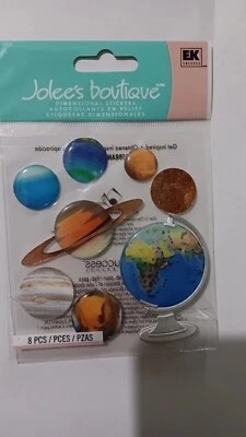 JOLEE'S BOUTIQUE Jolee’s Boutique Scrapbook STICKERS SPACE Globe and Planets Saturn solar system