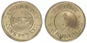 Germany / Osterwald without year Osterwald, Consumverein, 1/2 Silbergrosc 66828 - Picture 1 of 1
