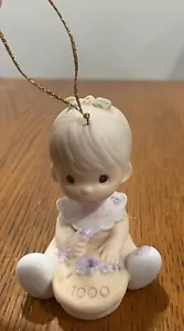 Precious Moments Baby's First Christmas Ornament Porcelain. Special 1990 Issue. - Picture 1 of 12
