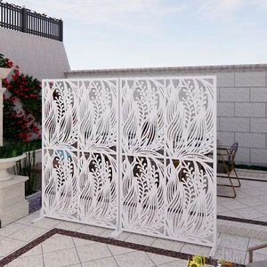Privacy Screen Metal Freestanding Decorative Fence for Balcony Patio Garden Room - Picture 1 of 8