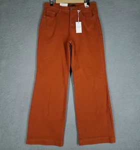NEW Judy Blue Wide Leg Jeans Women's 14W Orange Boho High Waist Garment Dyed - Picture 1 of 12