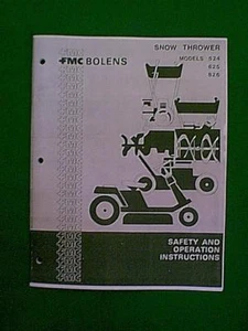 BOLENS MODELS 524 625 826 SNOWTHROWER / SNOWBLOWER OWNER'S MANUAL 5/75 - Imagen 1 de 1