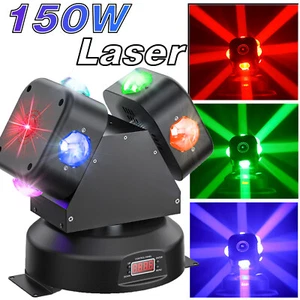 150W 8 LED Laser Moving Head Light RGBW Rotating Stage Light DMX DJ Disco Party - Picture 1 of 13
