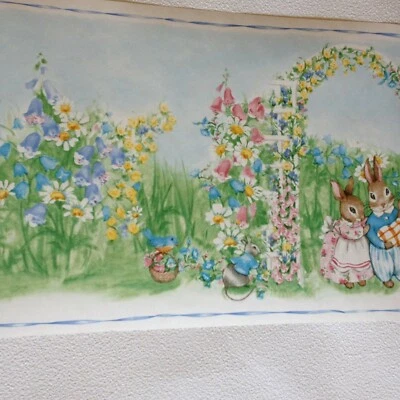 BUNNY FAMILY CISNE Y ARDILLA PREPEGADO NIÑOS PAPEL PINTADO BORDE B34422 Foto 1 de 3