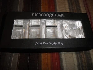 Bloomingdale's Crystal Set of Four Napkin Rings // Beautiful Set // 2X2X1 Inches - Picture 1 of 4