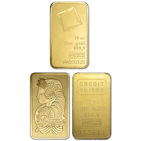 10 oz Gold Bar - Random Brand - Secondary Market - 999.9 Fine Cover