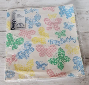 Vintage Drawing Board Greeting Cards "Happy Birthday" Butterfly Gift Wrap 2Sheet - Picture 1 of 3
