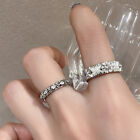 Minimalist Shiny Niche Temperament Diamond Inlaid Couple Rings Jewelry Gi__j