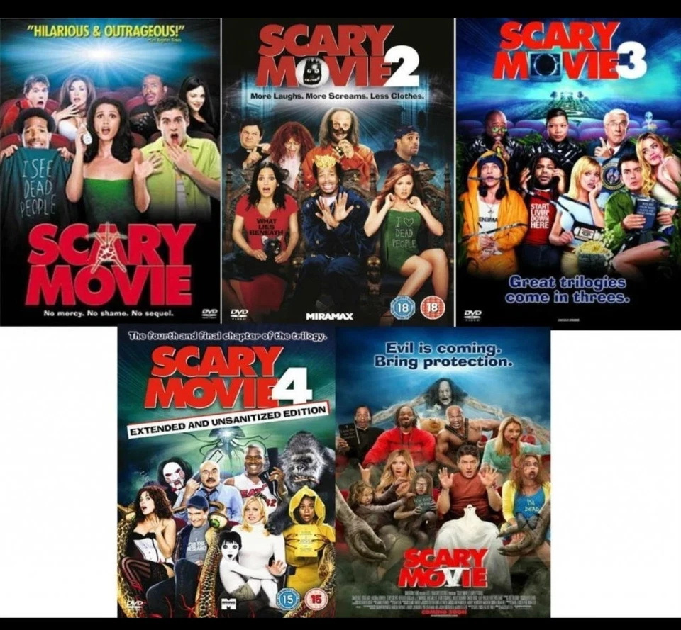 SCARY MOVIE 1-5 COMPLETE DVD COLLECTION PART 1 2 3 4 5 ALL FILM Brand New UK R2 - Image 1 of 1