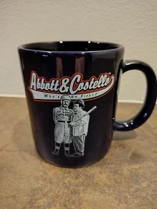 TAZA DE CAFÉ GRANDE ABBOTT & COSTELLO "WHO'S ON FIRST" 20 OZ SKETCH DE COMEDIA DE BÉISBOL - Imagen 1 de 7