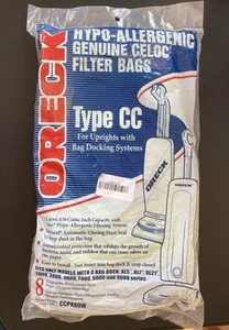 Bolsas de filtro Celoc hipoalergénicas ORECK tipo CC (paquete de 8) - Imagen 1 de 3