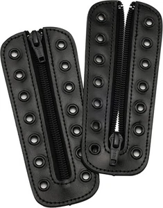 Leather Lace-in Boot Zipper Inserts for All 7 eyelets, Black W/7 Eye - Picture 1 of 9