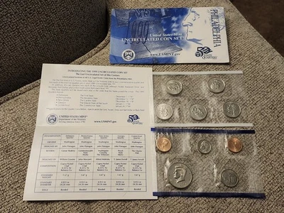 1999 Philadelphia US Mint Uncirculated Coin Set 10 Piece Collection - Image 1 of 2