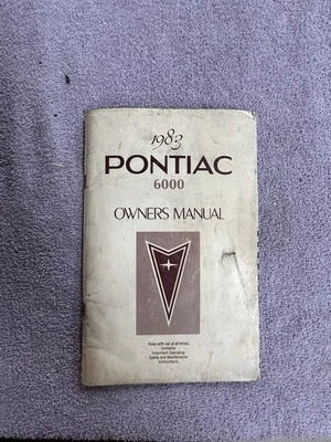 Pontiac 6000 LE STE SE 1983 manual del operador del dueño Foto 1 de 3