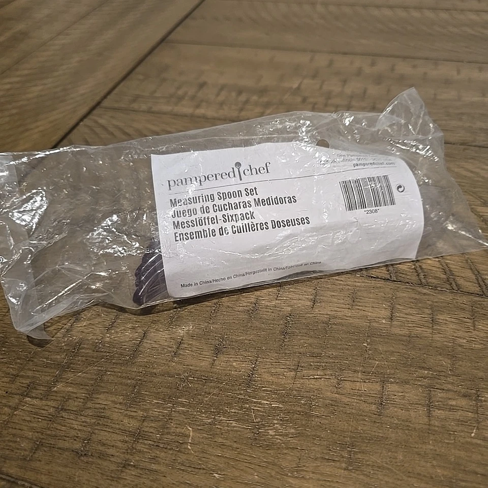 NEW Pampered Chef Acrylic Measuring Spoon Set of 6 #2308 Sealed - Image 1 of 4