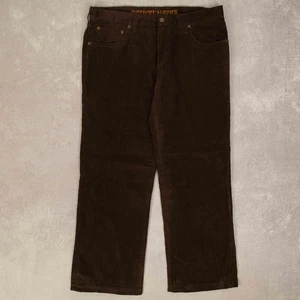 Vintage Cord Flared Fit Trousers W34 L28 Men's Brown Corduroy - Picture 1 of 7