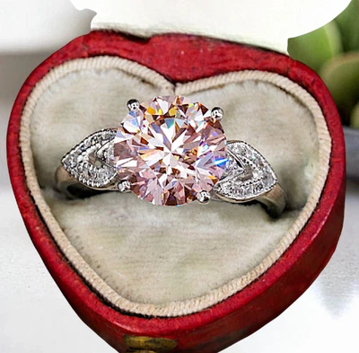 Fancy Intense Pink Diamond Wedding Ring 2.50 Ct IGI Lab Grown 18K White Gold - Image 1 of 4