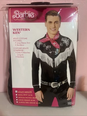 НОВЫЕ мужские Барби кино черно-белый Western Ken костюм размер средний 38-40 - Изображение 1 из 4