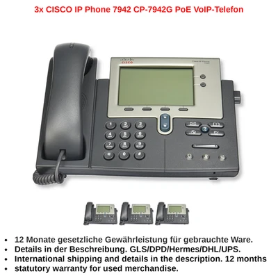 3x CISCO IP Phone 7942 CP-7942G PoE VoIP Phone - Image 1 of 4