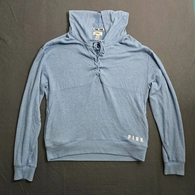 Victoria's Secret Rosa Mujer XS Azul Pullover Con Cordones Sudadera con Capucha Foto 1 de 4
