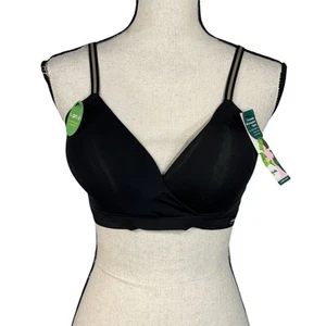 Kindly Yours Large Hybrid Bra Convertible Padded Stretch Adjustable Straps Black - Picture 1 of 11
