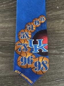 Corbata de baloncesto azul vintage de seda Wildcats de la Universidad de Kentucky Reino Unido Wildcats - Imagen 1 de 4