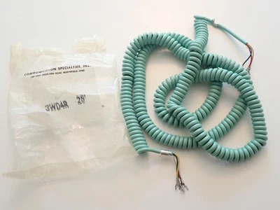 UNUSED Vintage MCM Aqua Light Green/Blue 25' Replacement Phone Telephone Cord - Image 1 of 4