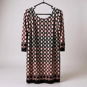 Mujer XL Apt. Vestido recto estampado ovalado coral azul marino 9 con mangas 3/4 nuevo con etiquetas - Imagen 1 de 3