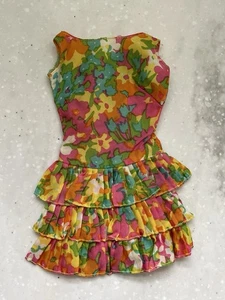 Vintage Barbie Mod Bouncy Flouncy #1805 abito floreale seta Mattel Giappone 1967 - Foto 1 di 7