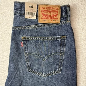 Pantalones de mezclilla sueltos Levis 565 97 para hombre 34x34 calce recto azul lavado medio sueltos nuevos - Imagen 1 de 8