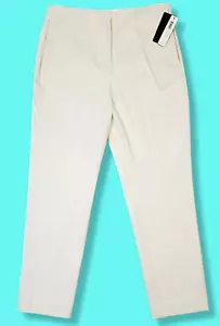 Donna Karan Luxe Ultra Stretch Canvas Cotton Pants Bone Made in Italy size 2, 12 - Picture 1 of 3