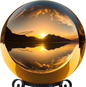 12 Inch Stainless Steel Gazing Globe, Hollow Ball Mirrored Surface Polished Shin - Picture 1 of 7