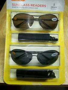 Image Men's +1.75 Great for Outdoor Wear Driving Reading Sunglasses 2 pair tint - Picture 1 of 2