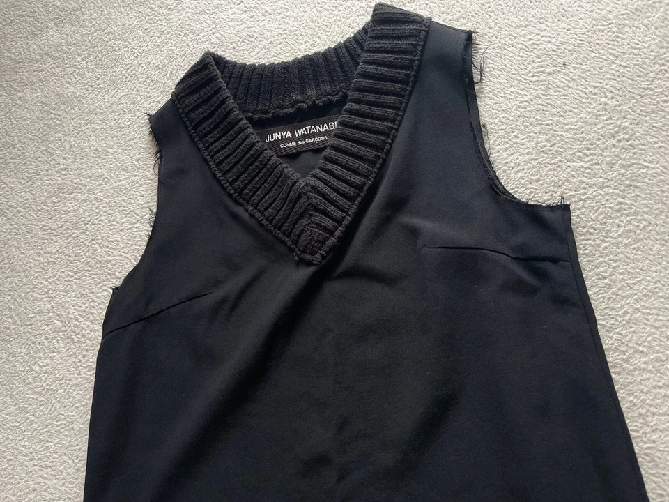 Vestido JUNYA WATANABE COMME des GARCONS Vintage Tejido Cuello en V AD1997 Años 90 Foto 1 de 4