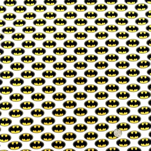 100% Cotton Digital Fabric Batman Badge Superhero Logo DC Comics 150cm Wide - Picture 1 of 2