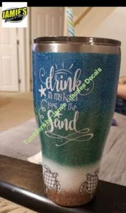 Glitter Beach Tumbler - You Pick the Quote Bling Tumbler -Made to Order - Person - Picture 1 of 1