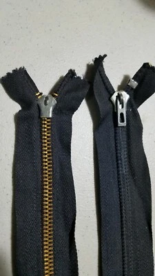 ONE ZIPPER/"WALDES"BLK.INVISIBLE COTTON"KOVER"/BRASS/GUN-METAL/RARE/NOS-VTG/USA - Image 1 of 3