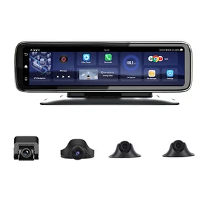 1080P 360° Panoramic 4CH Cameras Lens 4G Car DVR Backup Mirror Dash Camera GPS - Picture 1 of 19
