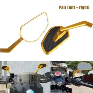 Gold Rear View Side Mirrors 5/16" adapters for Harley Davidson Street Road Bikes - Picture 1 of 12