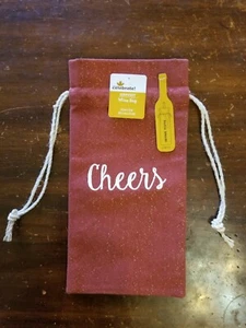 Weinflasche rot Tragetasche Prost wiederverwendbar Geschenktüten Baumwolle Canvas Webstoff  - Bild 1 von 5