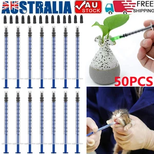50 Pack 1Ml Syringe with Cap Individually Sealed 1Cc Syringe with Luer Slip Tip~ - Picture 1 of 7