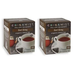 China Mist - Earl Grey Organic Black Full Leaf Tea Sachet, 2 Boxes 15 count each - Picture 1 of 4