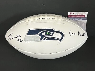 Julian Love Seahawks Signed Logo Football JSA Witness COA Go Hawks! . - Image 1 of 2