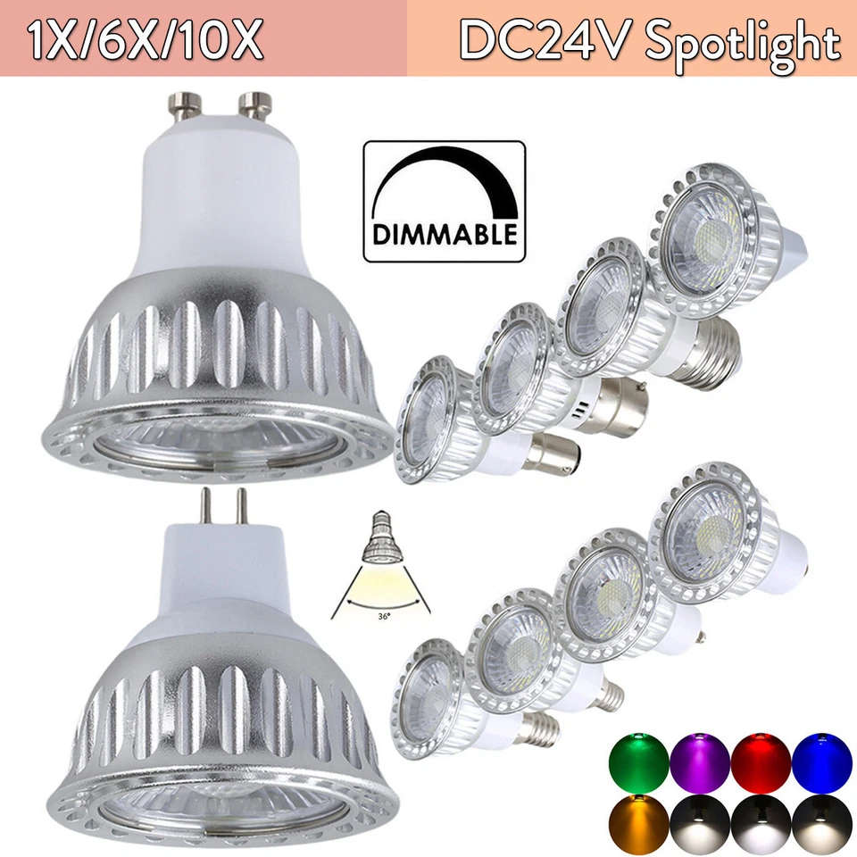 Dimmable Dc24v Led Spotlight Spot Bulb Lights 36/degree Beam Angle Gu10 5w Light - Image 1 of 4