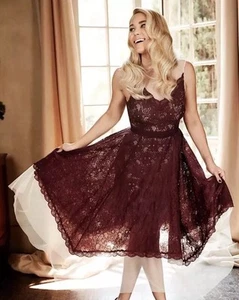 LC LAUREN CONRAD Midi DRESS Size 2 (EXTRA SMALL) New SHIP FREE Lace Tulle Runway - Picture 1 of 5