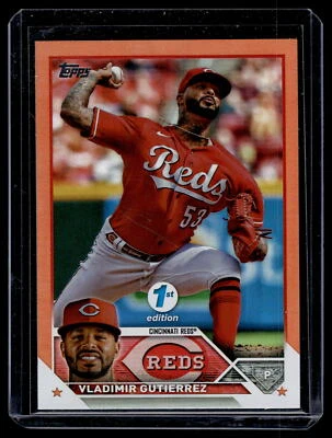 Vladimir Gutierrez 2023 Topps Series 1 1st Edition Orange Foil Card /75 #198 - Image 1 of 2