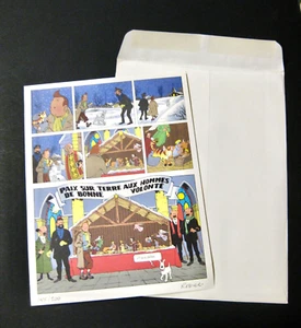Tintin Joyeux Noël 1996 ! Carte Rodier TBE - Imagen 1 de 1
