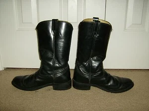 Acme Boots 99001 Black Leather Weste Boots w Vibram Sole and Leather Lining 10 - Picture 1 of 8