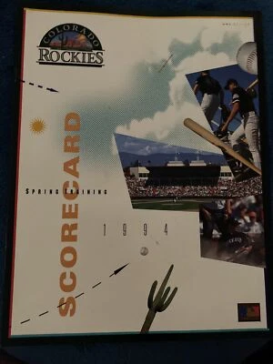 Colorado Rockies 1994 Spring Training Scorecard Clean - Image 1 of 3