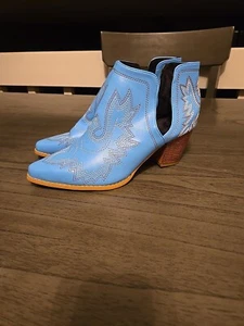 Mujeres Chelsea Botas Damas Tacón Bajo Bloque Retro Corte en V Punta Redonda Botines Zapato - Imagen 1 de 4